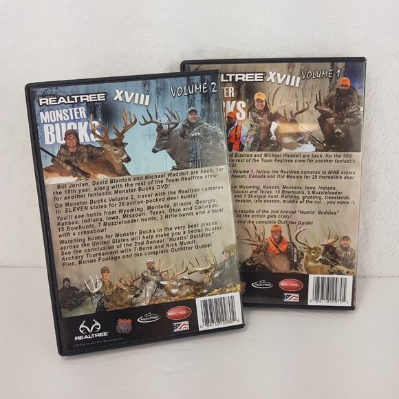 Set of 2 Hunting DVDs Realtree Monster Bucks XVIII Volumes 1 & 2 - Picture 3 of 4